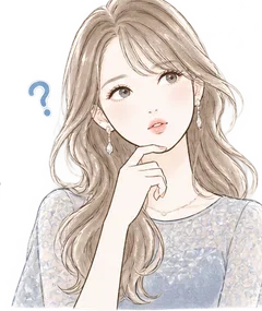 疑問に思って考える女性のイラスト