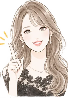 指をさしておすすめする女性のイラスト